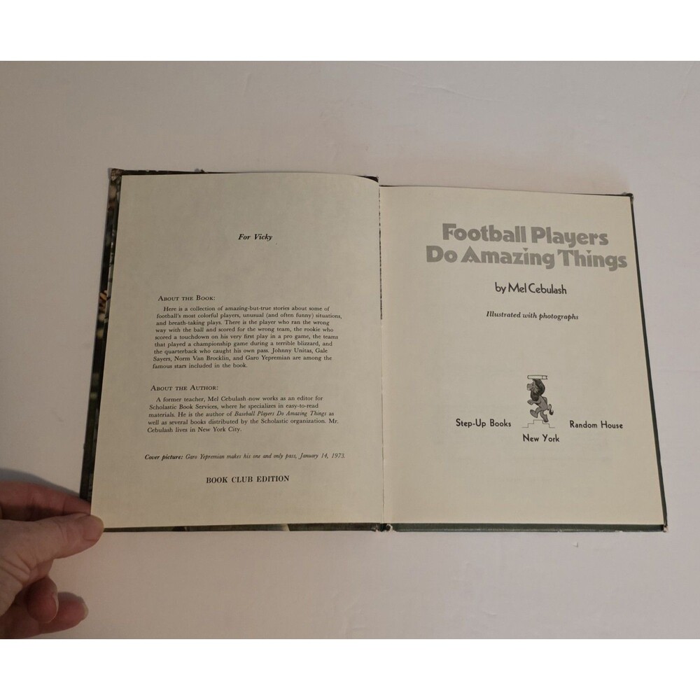 Football Players Do Amazing Things Mel Cebulash 1975 Step Up Books Vtg Hardcover - Picture 5 of 7